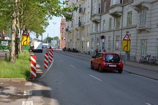 Forkert skiltning ved vejarbejde på Østerbro i København