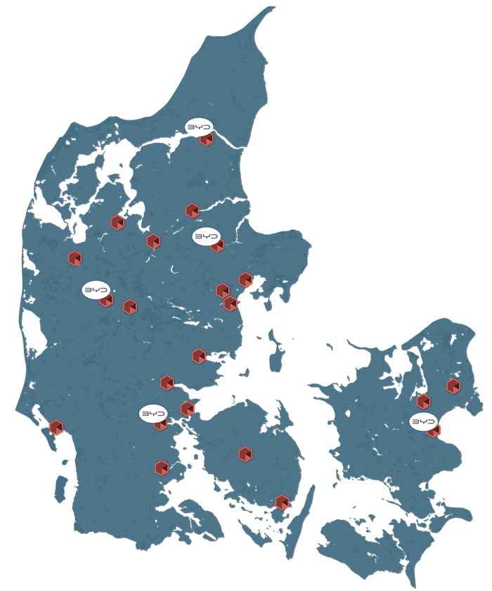 Danmarkskort over Skorstensgaard værksteder