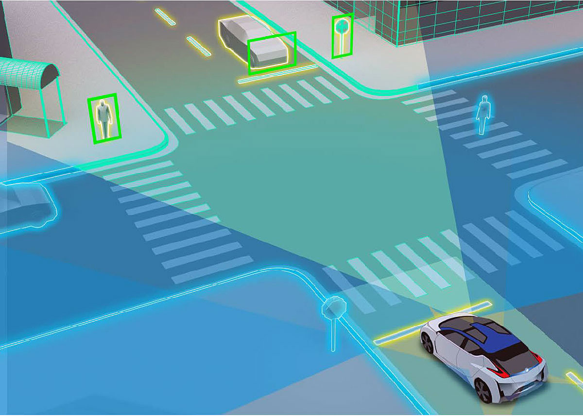 Selvkørende og førerløse biler bliver gode til at få øje på en fodgænger. Men hvordan kommunikerer de med de bløde trafikanter? Foto: Nissan