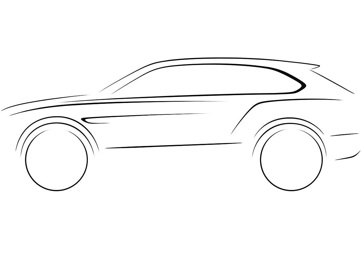 Bentley har udsendt denne simple skitse, der viser omridset af den nye SUV.