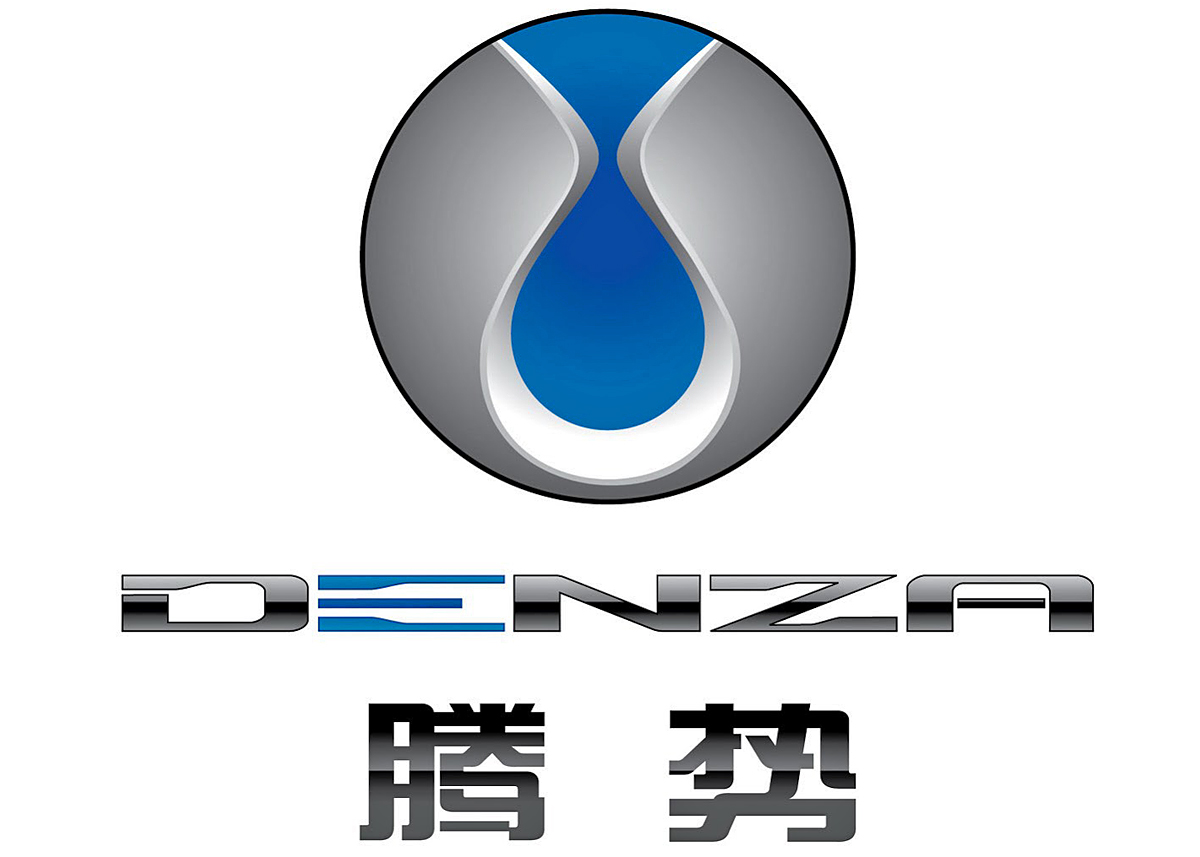 Denza-logoet symboliserer en vanddråbe - for ren energi - der holdes oppe af to hænder - Daimler og BYD. Navnet har ingen tidligere brug internationalt, men er en omskrivning af è¾å¿ (téng shì), der betyder "stigende kraft" og "styrke".