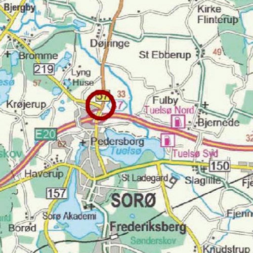 Her ved Sorø kommer der en rundkørsel.