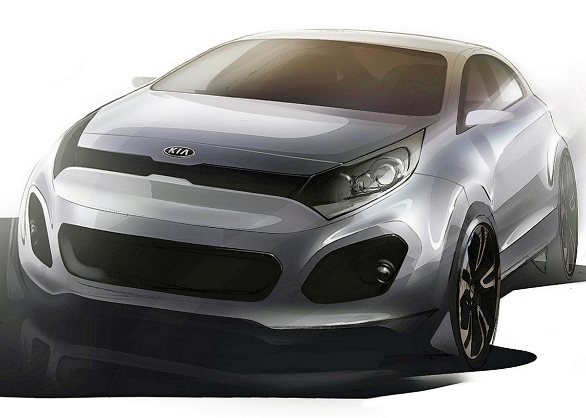 Kia Rio vokser i tredje generation. Som forventet har fronten præget af Kias nye "tigernæse"-design.