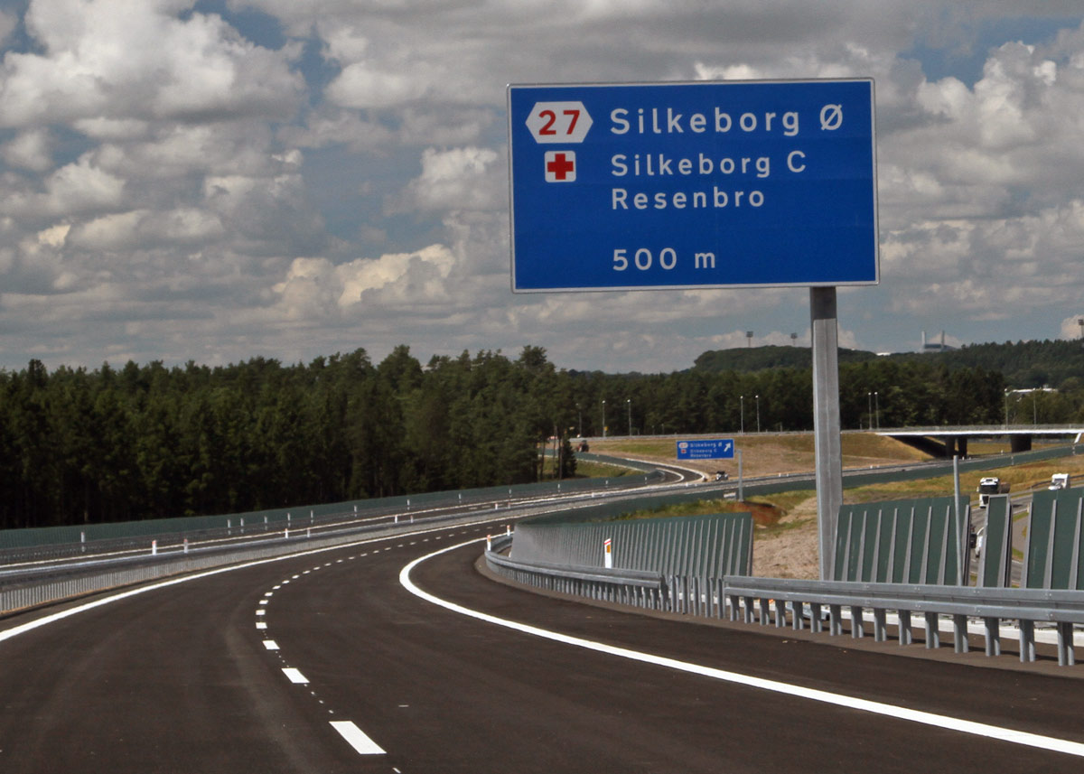 Silkeborgmotorvejen er klar til indvielse 11. september. Foto: Torben Arent