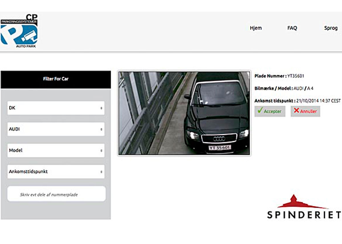 Ved hjælp af kameraer og billedgenkendelse kan parkeringssystemet kontrollere, hvornår biler kommer og forlader P-anlægget. Foto: www.cpautopark.com