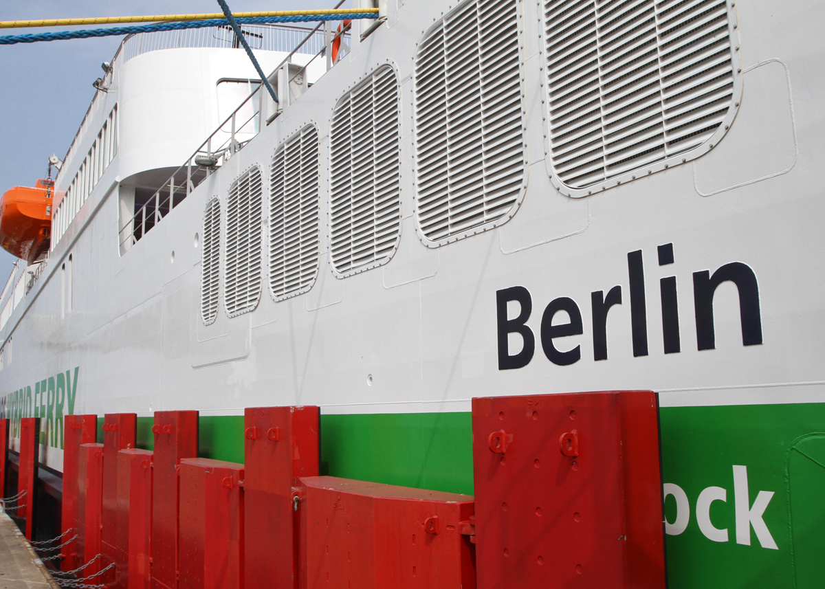 "Berlin" hedder den nye færge, der skal sejle mellem Gedser og Rostock. Fotos: Torben Arent
