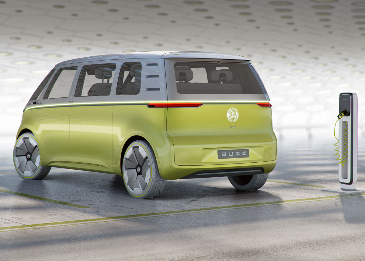 I.D. Buzz bliver måske til virkelighed i 2022 som en helt selvkørende minibus. Foto: VW