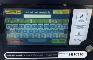 Tastaturet i p-automaterne i Københavns Kommune