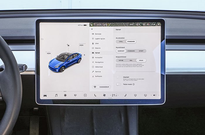 Tesla Model 3 skærm