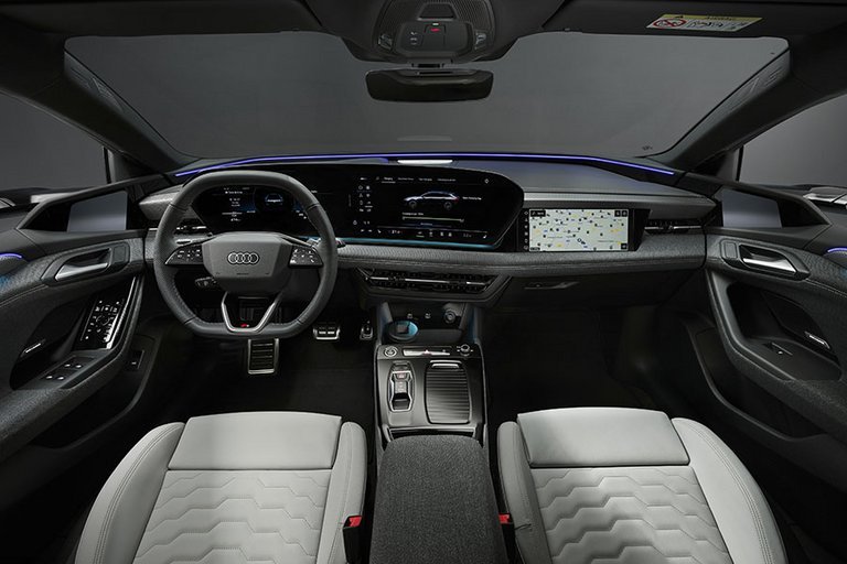Kabine og førerplads i en Audi A6 e-tron