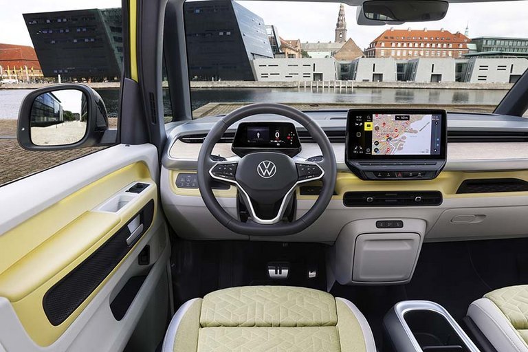 VW ID.Buzz-førerpladsen er udformet med samme princip som i de mindre ID-modeller 