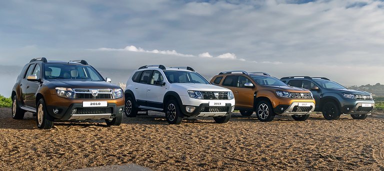 Dacia Duster i fire generationer.