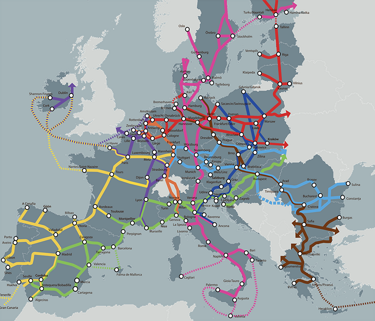 Et overblik over Ten-T vejnetværket i Europa