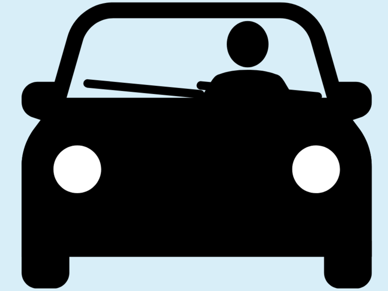 Grafik: Piktogram af bil med fører