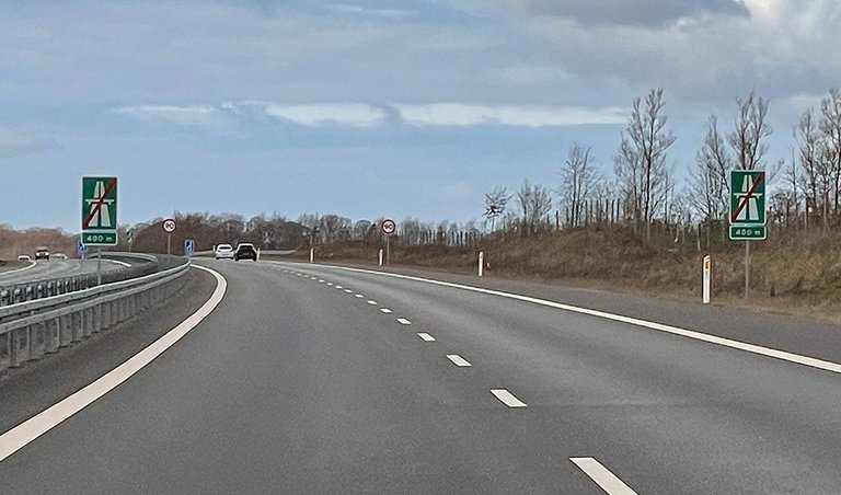 Kalundborgmotorvejens nuværende afslutning.