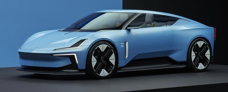 Polestar debuterede som konceptbilen O2, men det er nu besluttet at sætte den i produktion. Det er dog stadig konceptudgaven, vi ser.. Bilen har her metalfoldetaget oppe.