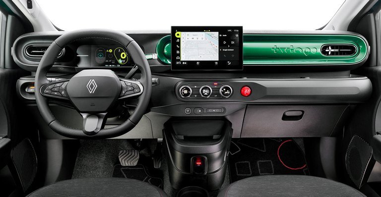 Førerpladsen i Renault Twingo.