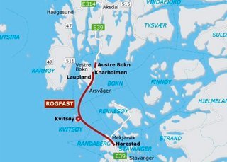 Rogfast-tunnelen skal skabe fast forbindelse mellem Stavanger og Haugesund/Bergen.