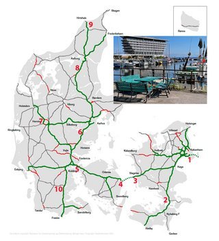 De ti oaser ligger over det meste af landet. Se beskrivelsen længere nede på siden.