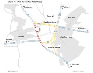 Grafik af vejarbejde på tysk motorvej A7