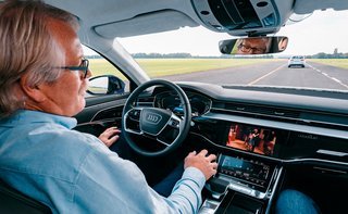 Motor prøvede den selvkørende Audi A8 i 2017.