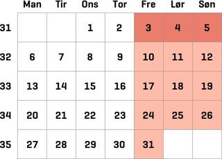 Køkalender Tyskland aug 2018
