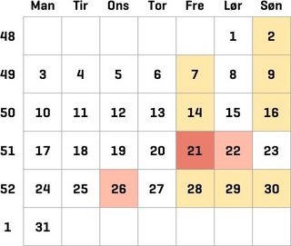 Køkalender Tyskland december 2018