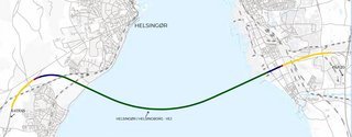 Sådan skal motorvejstunnelen forløbe. Hele strækningen bliver 17,2 km, mens kyst til kyst-delen er på 11 km. 