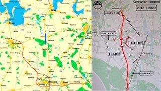 Den nye motortrafikvej er en del af rute 34 Herning-Skive. Den krydser på en bro rute 16 Viborg-Holstebro. Der forventes at køre 6.300 biler i døgnet på den nye vej.