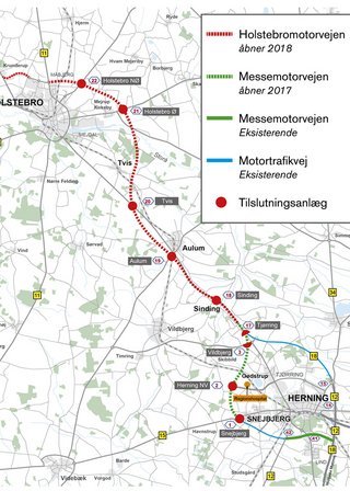 Linjeføringen af Holstebromotorvejen.