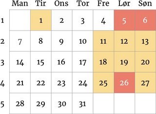 Køkalender Tyskland januar 2019