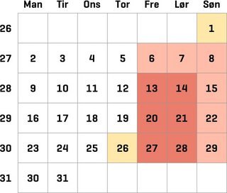 Køkalender Tyskland jul 2018