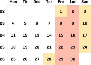 Køkalender Tyskland juni 2018