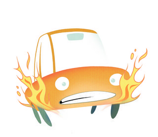 Bilen brænder