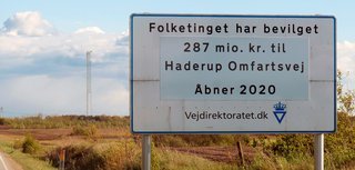Den otte km lange Haderup Omfartsvej åbner sidst i 2020. Det er en 2+1 motortrafikvej.