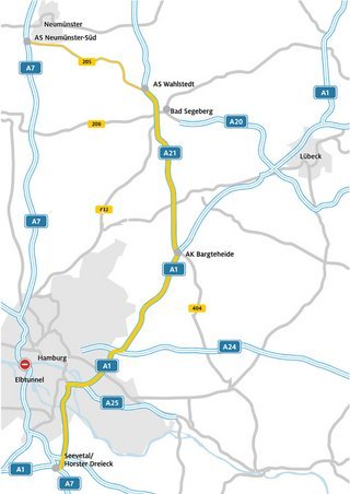 Omkørsel på Autobahn A7