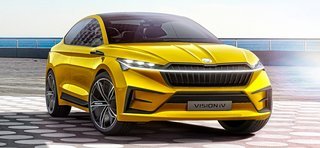 Skoda Vision iV har en markant front.