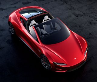 Tesla Roadster oppefra.