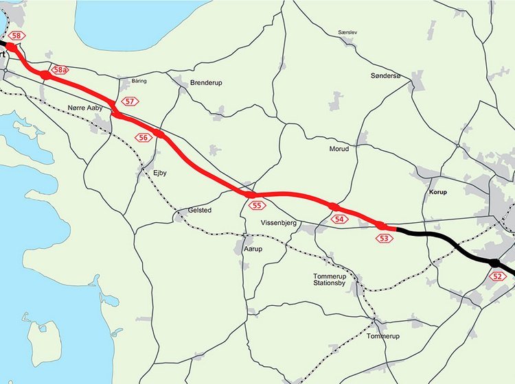 Motorvejen på Vestfyn udvides til seks spor.