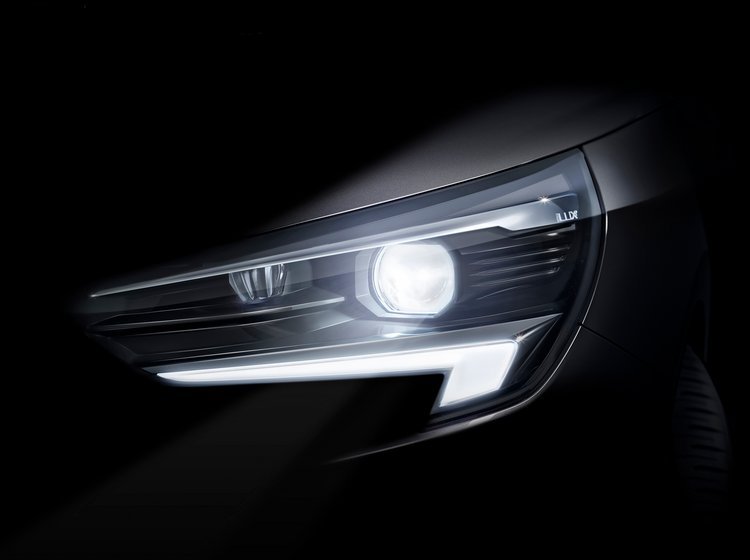 De nye adaptive LED-lygter på den næste Opel Corsa.