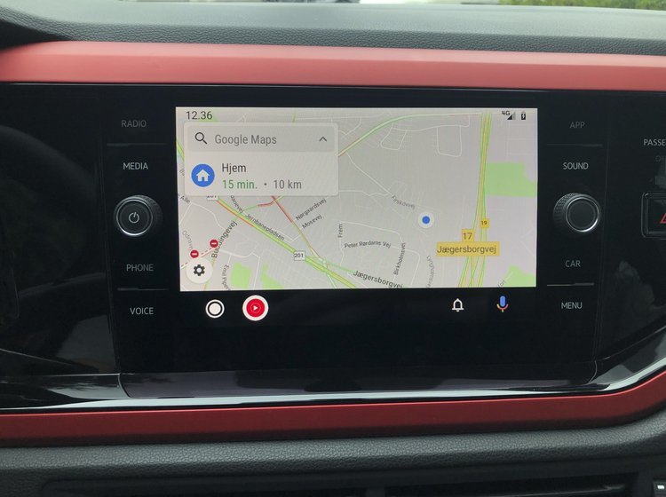 Hjemmeskærmen viser din foretrukne navigations app