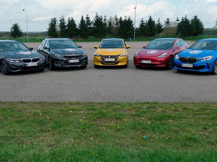 De fem finalister til Årets Bil i Danmark 2020.