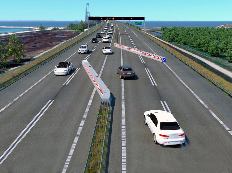 Storebæltsbroen får snart mobile autoværn, så trafikken hurtigt kan flyttes fra den ene side til den anden.