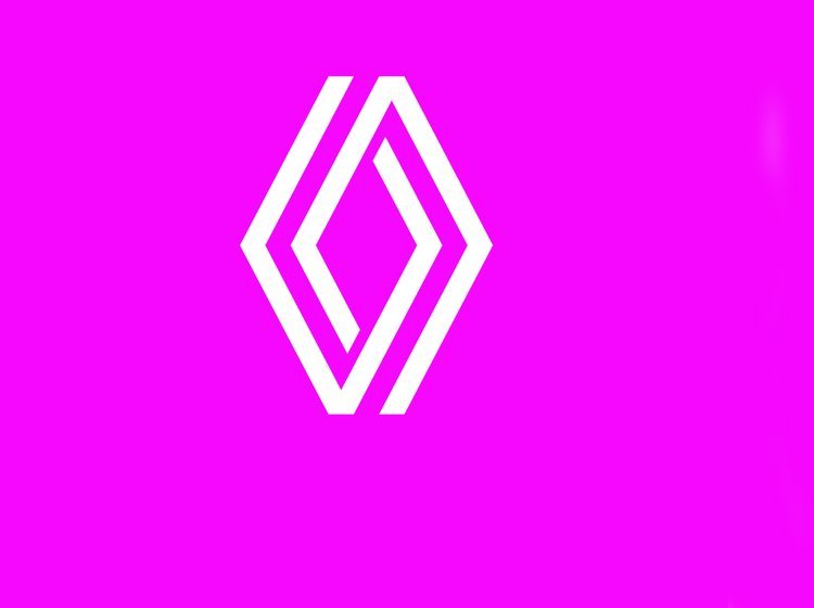 Renaults nye logo - he med lilla baggrund.