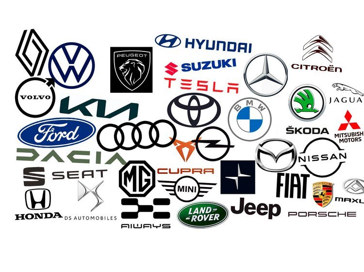 De 35 største bilmærker i Danmark.