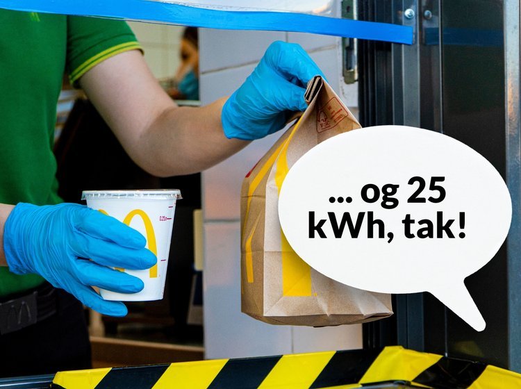 Menu serveres ved McDonald's McDrive