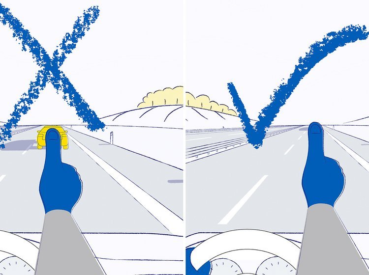 Grafik af ny tommelfingerregel bag rattet