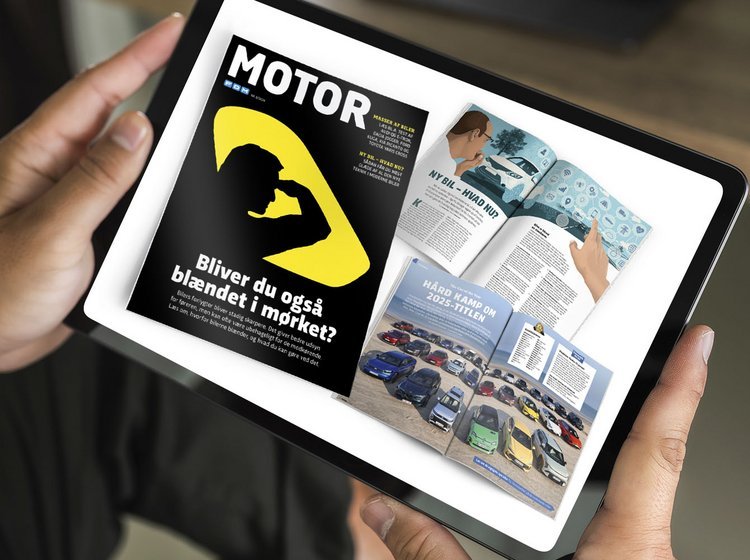 Ipad med artikler fra Motor 8/2024