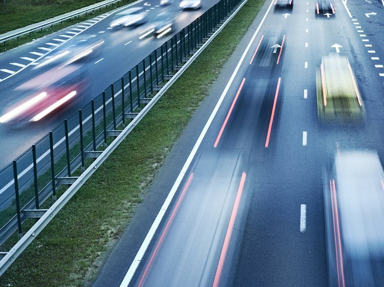 Sløret trafik på motorvej