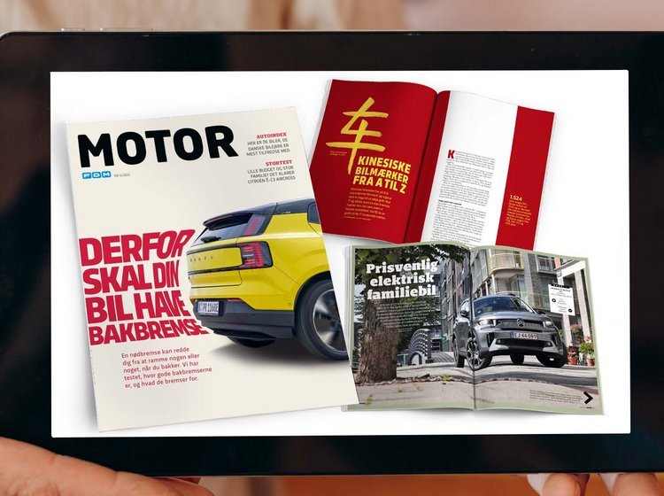 Sider fra Motor 6/2025 vises på tablet
